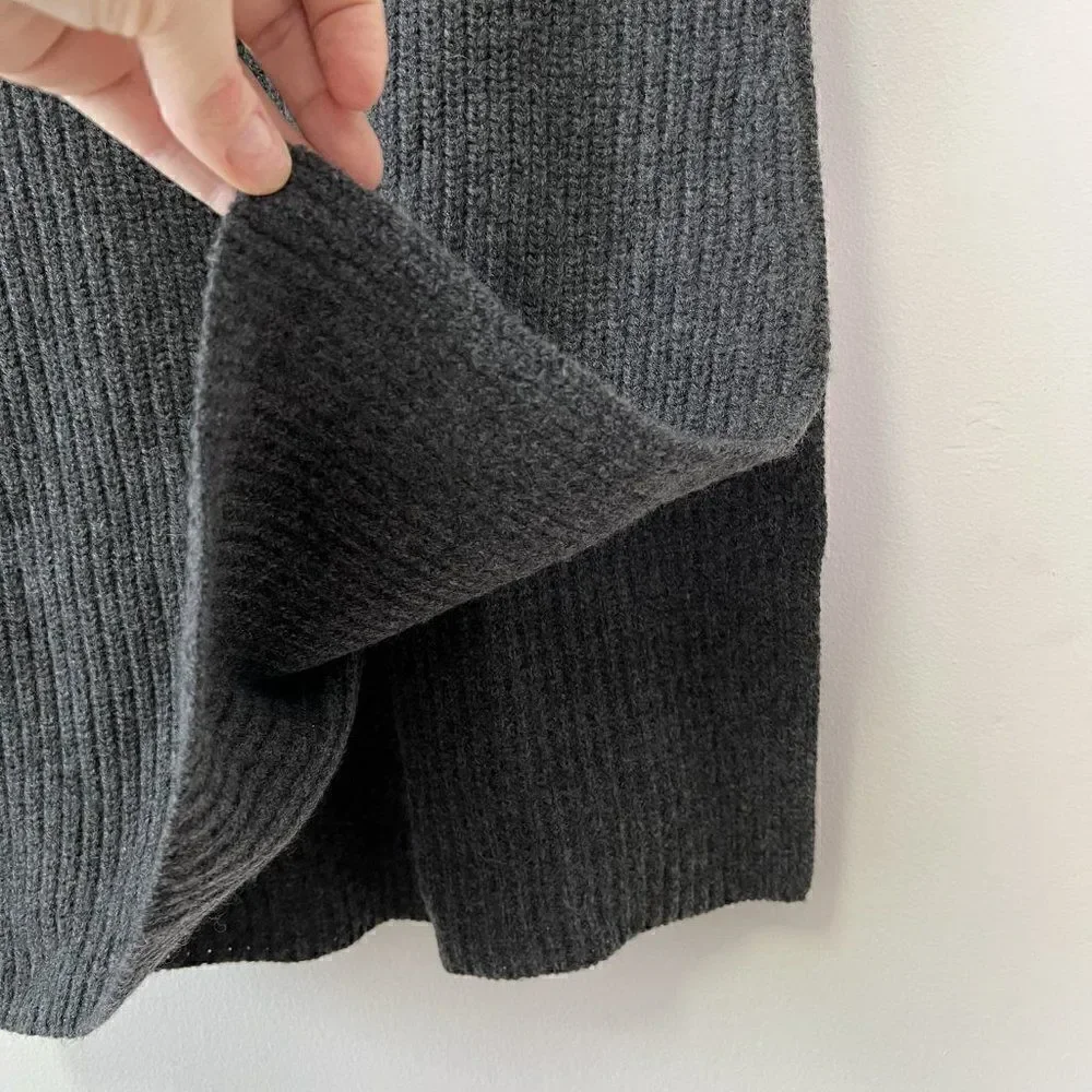 Theory Embree Charmant Mock-Neck Sleeveless Sweater in Dark Charcoal - Picture 7 of 10